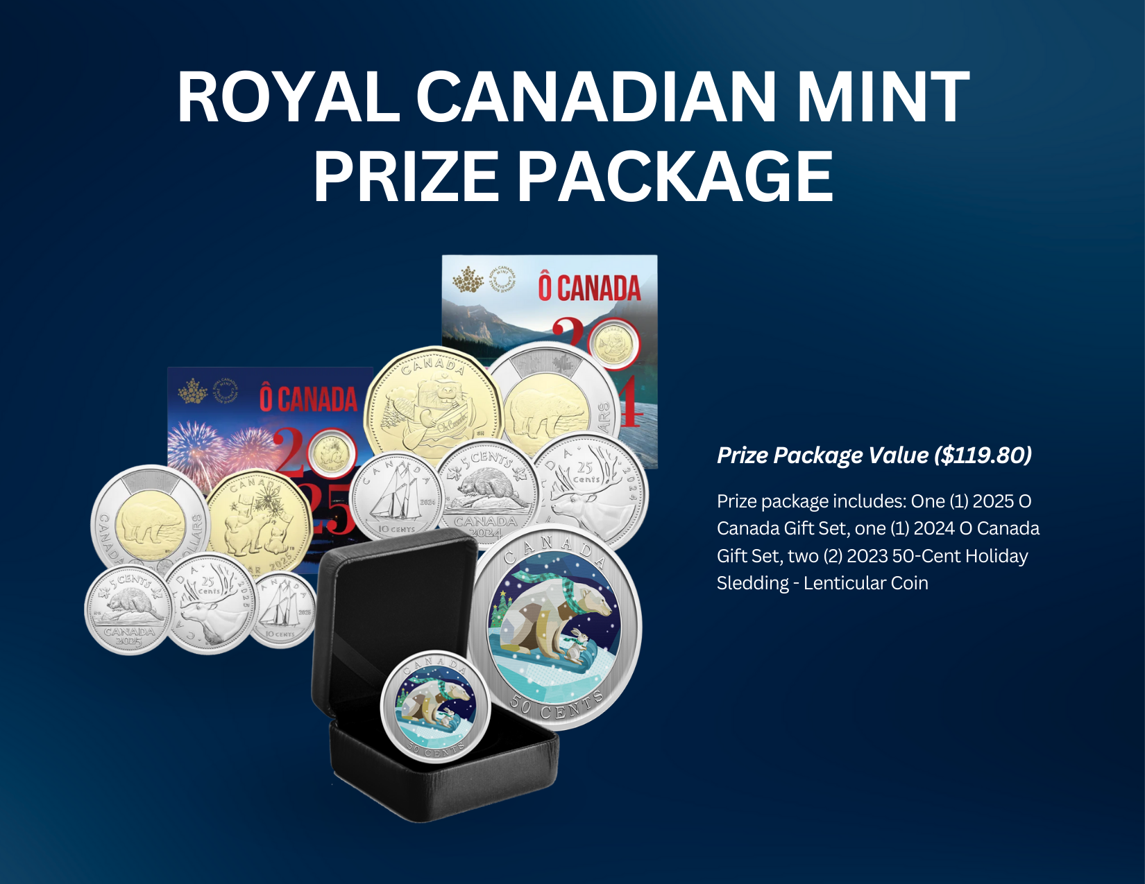 Royal Canadian Mint prize package